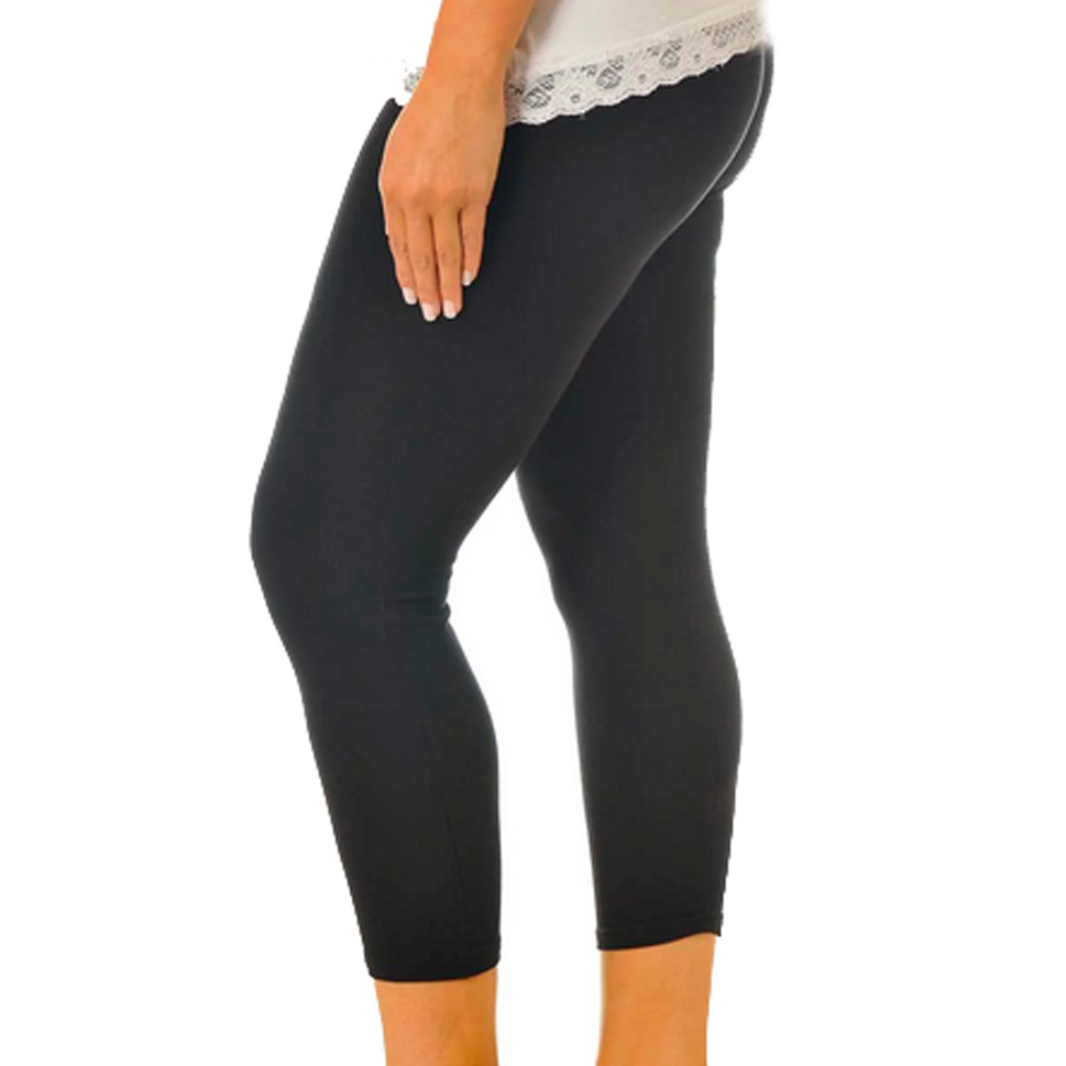 ROCKTHOSECURVES 3/4 CAPRI LEGGINGS SOFT STRETCHY HIGH WAISTBLACK / UK 12-14