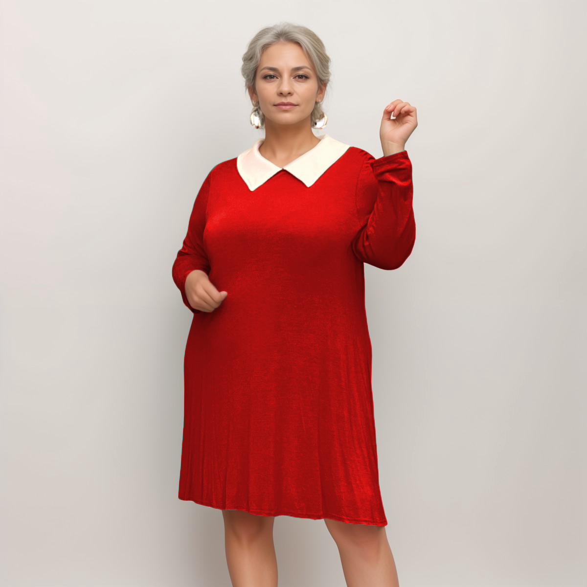 Womens Dresses Peter Pan Collar Shift Dress PETER PAN COLLAR LONG SLEEVE SWING TOP Rockthosecurves Womens Dresses Peter Pan Collar Shift Dress PETER PAN COLLAR LONG SLEEVE SWING TOP Rockthosecurves