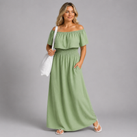 Maxi Dress Smocked Waist Pockets