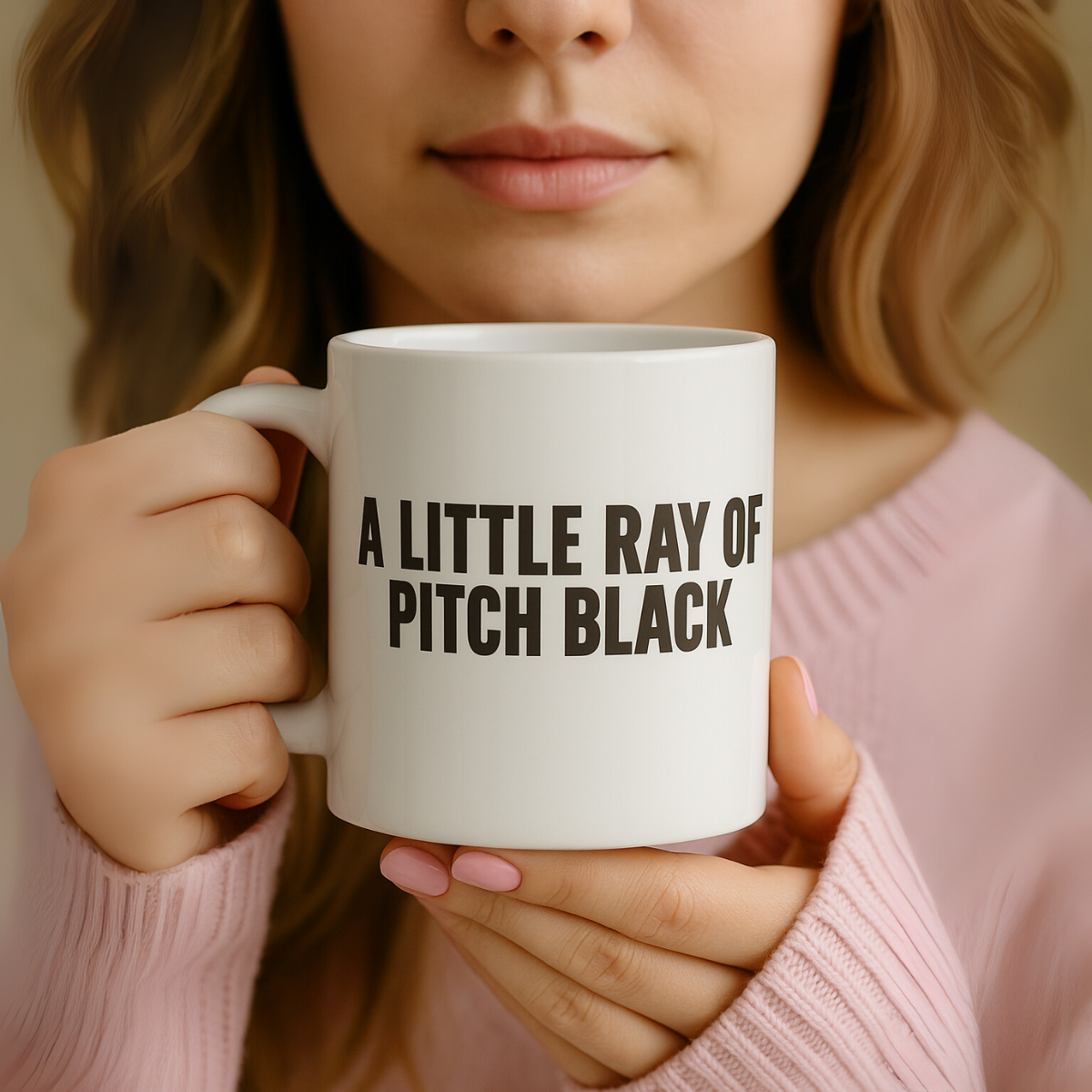 A Little Ray of Pitch Black Tea and Coffee Ceramic Mug