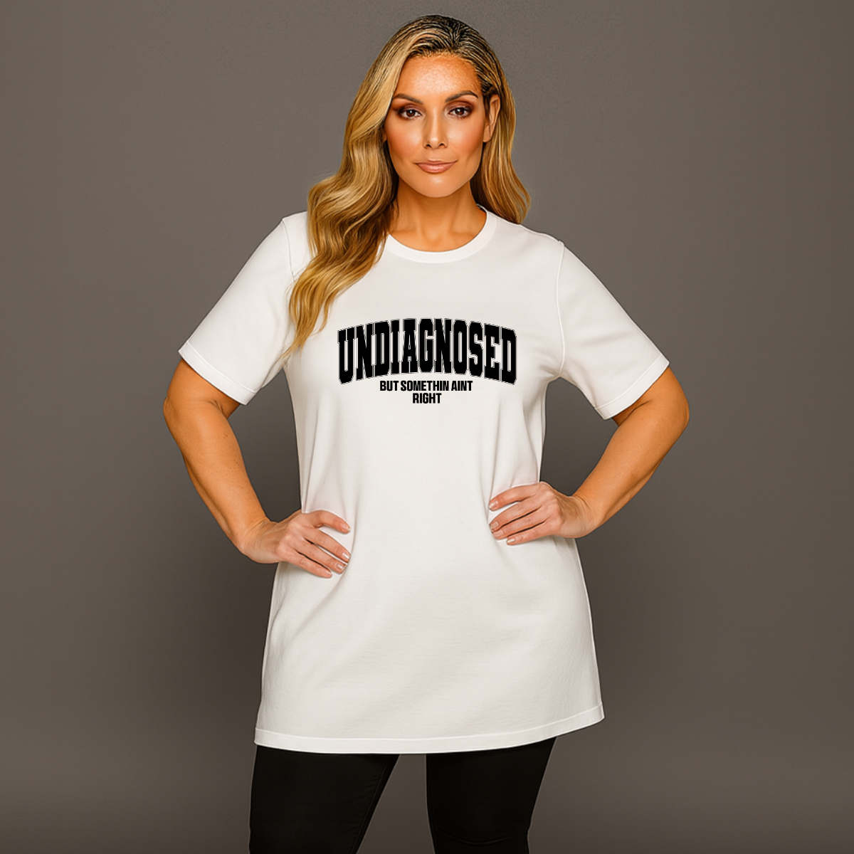 Undiagnosed Plain Short Sleeve Long Length Cotton T-Shirt
