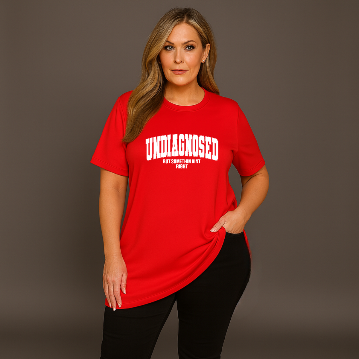 Undiagnosed Plain Short Sleeve Long Length Cotton T-Shirt