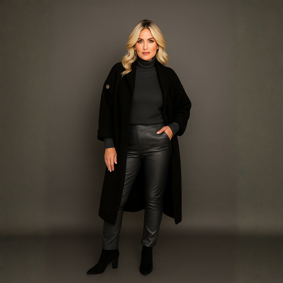 Chunky Knit Batwing Long Length Duster Cardigan