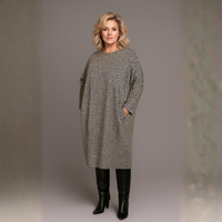 Grey Diamond Thick Pocket Dress