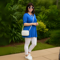 3/4 Button Sleeve Sleeve Swing Top