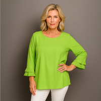 Straight Cut Blouse with Frilled Cuffs