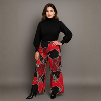Chain Print Wide Leg Palazzo Pants