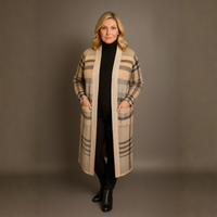 Checked Duster Cardigan