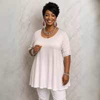 3/4 Button Sleeve Sleeve Swing Top
