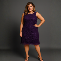 Sequin & Lace Sleeveless Shift Party / Evening Dress