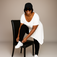 Plain Short Sleeve Hanky Hem Swing Top