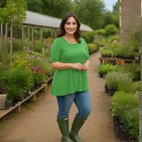 3/4 Button Sleeve Sleeve Swing Top