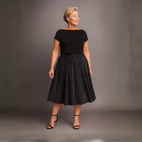 Sparkly Elastic Waist A-Line Swing Skirt