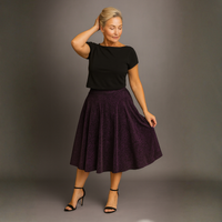Sparkly Elastic Waist A-Line Swing Skirt