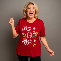 HO HO HO CHRISTMAS SHORT SLEEVE TOP /  T-SHIRT