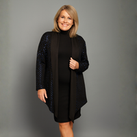 Sequin Foil Covered Longer Length Waterfall Jacket