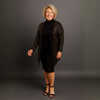 Sequin Foil Covered Longer Length Waterfall Jacket