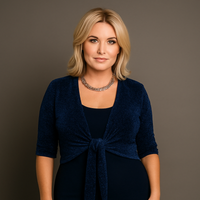 Sparkly 1/2 Sleeve Tie Front Bolero / Shrug