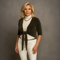 Sparkly 1/2 Sleeve Tie Front Bolero / Shrug