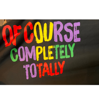 Black Jersey Dress With Cotton Overlay and Bold Writing