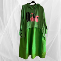 Paint Splash Dress With Over Top and Hood