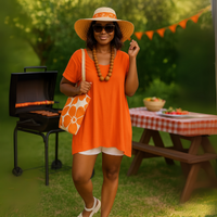 Plain Short Sleeve Hanky Hem Swing Top