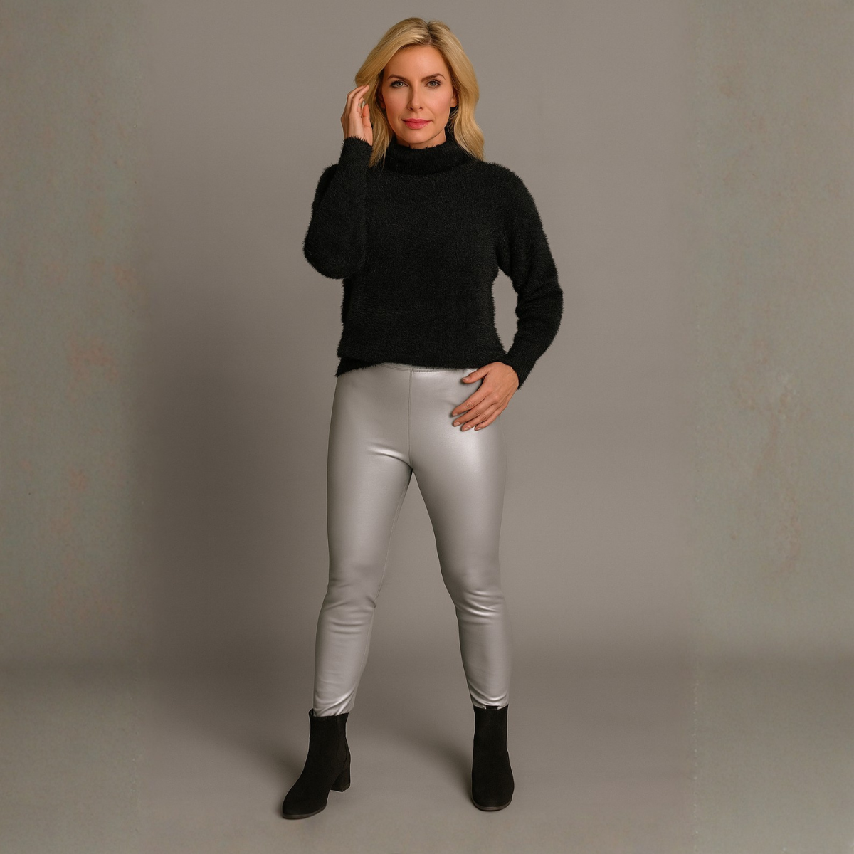 Wetlook High Rise Stretchy Leggings