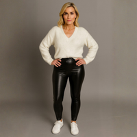 Wetlook High Rise Stretchy Leggings