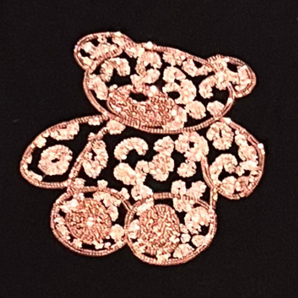 Soft Lightweight Jumper Dress with sequin Teddy Bear