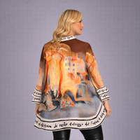 Dipped Hem Linen Mix Frilled Cuff Shirt