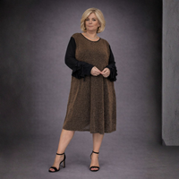 Sparkly Swing Dress with Chiffon Frilled Sleeves