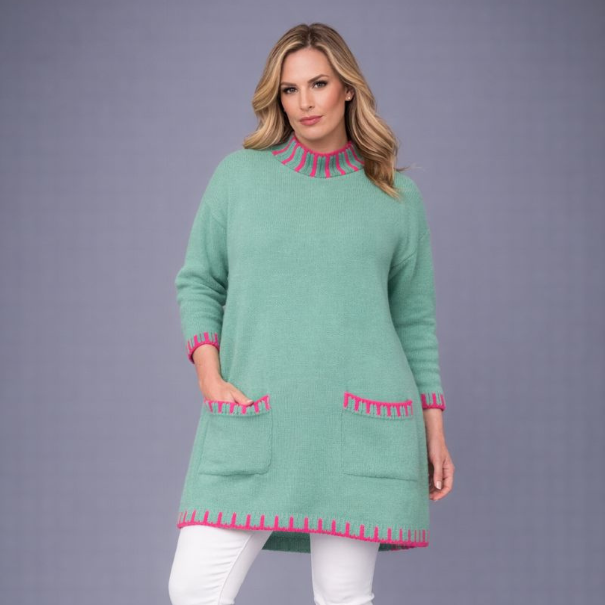 Turtle Neck Long Jumper Dress