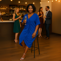 Knot Front V-Neck Dress