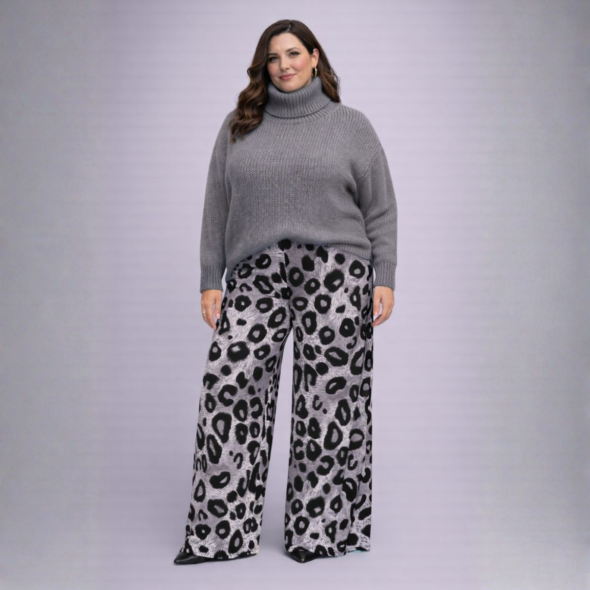 Peacock Print Elasticated Waist Palazzo Trousers