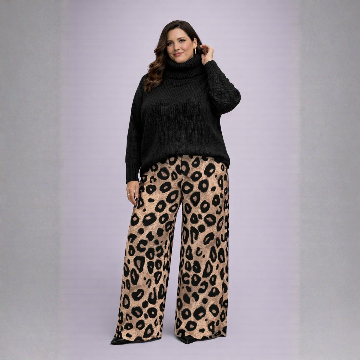 Peacock Print Elasticated Waist Palazzo Trousers
