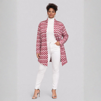 Swirl Pattern Open Front Crepe Waterfall Jacket