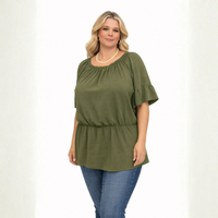 Peplum Brightly Coloured Off-Shoulder Blouse