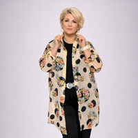 Chiffon Long Length Shirt / Blouse with Circle Pattern