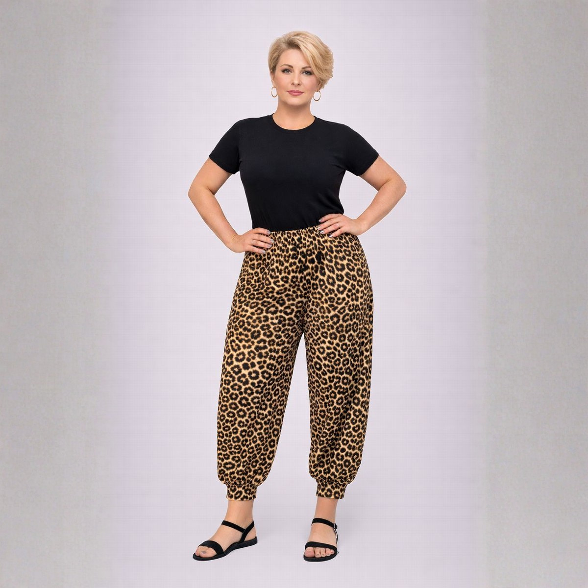 Leopard Print High Waist Harem Pants