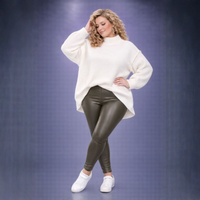 Wetlook High Rise Stretchy Leggings