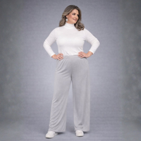 Plain Elasticated Waist Wide Leg Palazzo Trousers