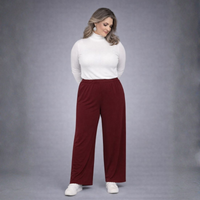 Plain Elasticated Waist Wide Leg Palazzo Trousers