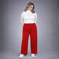 Plain Elasticated Waist Wide Leg Palazzo Trousers