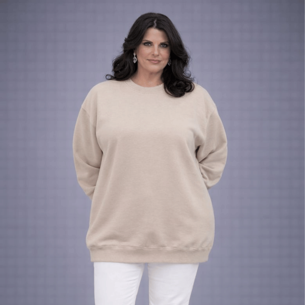 Plain Loose Fitting Longer Length Sweatshirt
