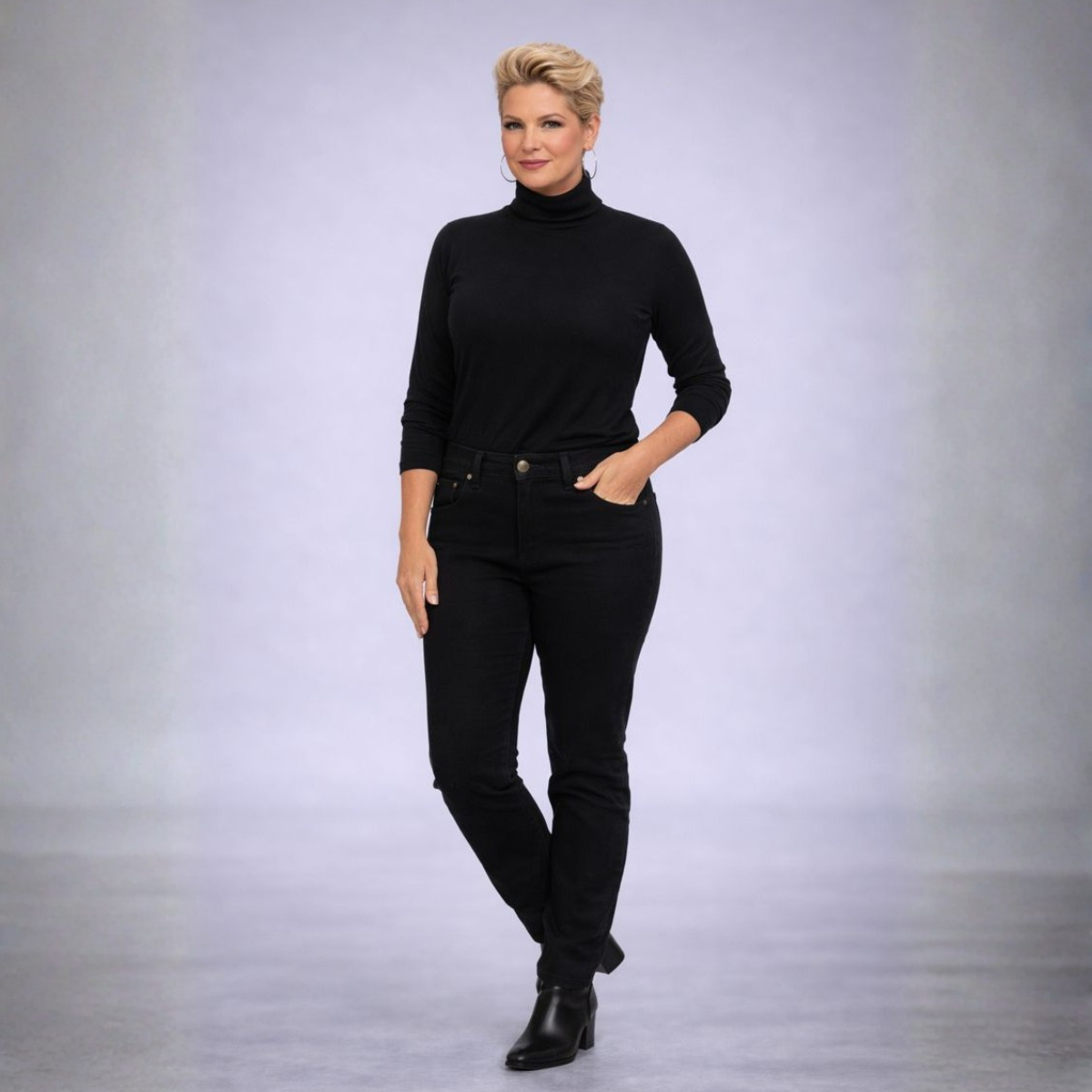 Straight Leg High Waist Stretch Jeans