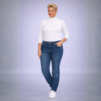 Straight Leg High Waist Stretch Jeans