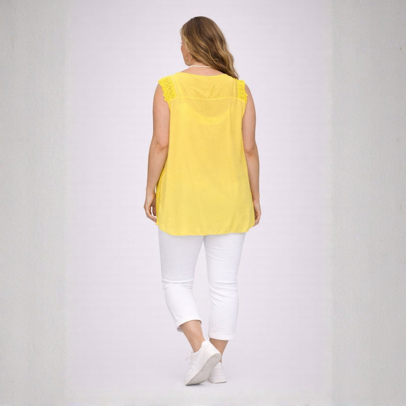 Frilled Cap Sleeve Embroidered Blouse / Top