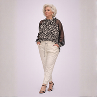 Chiffon Sleeve Blouse with Side Neck Tie