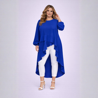 Long Frilled Dipped Hem Top