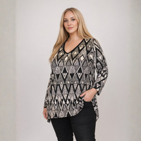 Loose Fitting V-Neck Hanky Hem Top